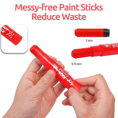 TBC The Best Crafts Paint Sticks, 12 Colors Pastel, Washable, Non-toxic, Tempera Paint Sticks for Kids and Students