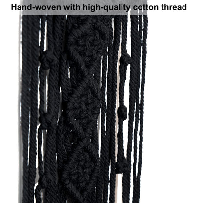 MOONFLY Black Moon Dream Catcher with Handmade Crystal Stone Design Woven Cotton Boho Macrame Wall Hanging Home Decoration Ornament Craft Gift(Black Crystal Stone Moon)