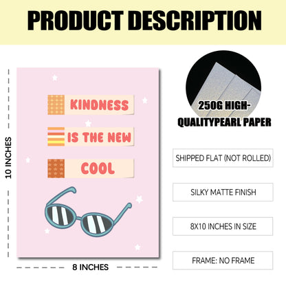 KDMAZH Kindness Posters for Classroom Decorations，6 Classroom Poster,Language educational，Motivational, Positive,Inspirational. 8x10Inch，Unframed