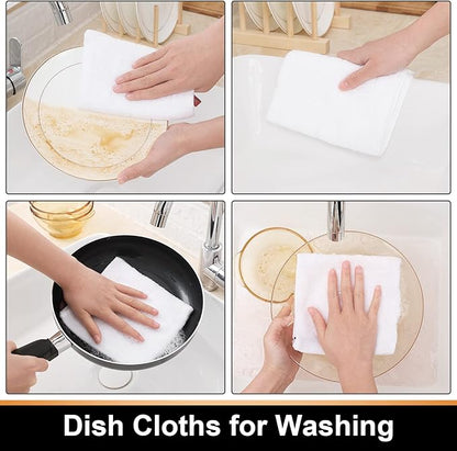 Mordimy 100% Cotton Terrycloth Kitchen Towels and Dishcloths Sets, Soft and