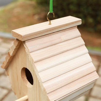 2 Pack Bird House Outside Wooden Birdhouse Set of 2, Hanging Birdhouses for Outdoor, Bluebird, Finch, Cardinals House (2Pcs)