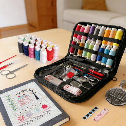 Nichalous Embroidery Stitch Book Kits, Portable All Scenario Embroidery Stitch Book with Fabric Pages, Perfect for Beginners and Craft Lovers, Unique Handmade Gift (A)