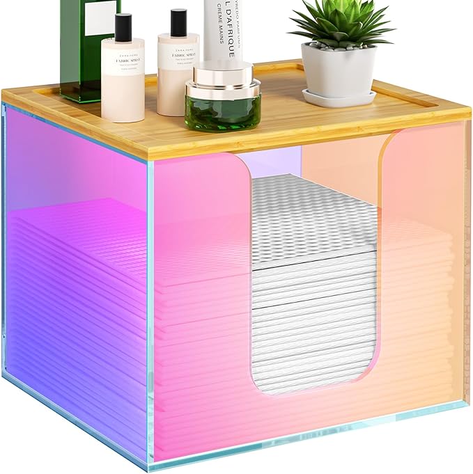 VITVITI Disposable Face Towel Holder Box, Acrylic Facial Towel Container