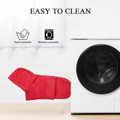 Geyecete Dog Drying Coat with Hood for After Bath Bathrobe Towel Dog Drying Coat for Wet Walking in Rain/Snow-Dry Fast Dog Bag-Pineapple Grid Fast Drying-Red-L