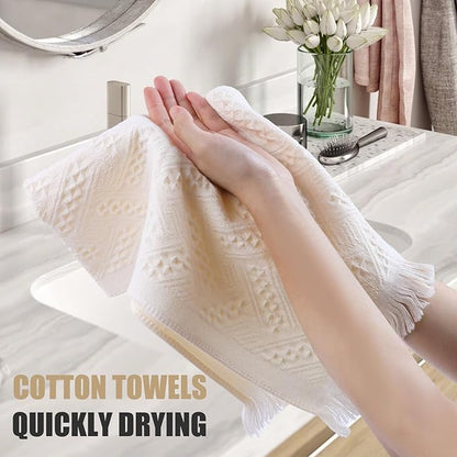 Boho Bathroom Decor Hand Towel 4 Pack 100% Turkish Cotton 14 x 30 Inch Boho