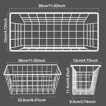 MaraFansie Wall Wire Baskets Adhesive Basket Hanging Kitchen Baskets No Drilling