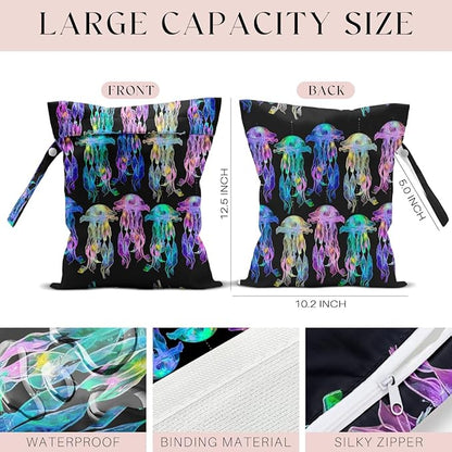 Waterproof Wet Bag for Swimsuit, Travel Beach Wet Dry Bag, Hidden Zipper