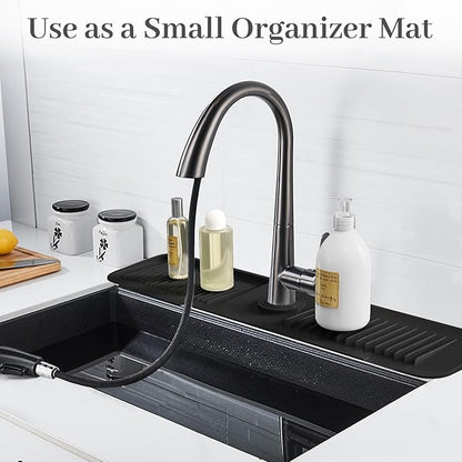 PoYang 24 Inch Faucet Mat for Kitchen Sink Splash Guard Behind Faucet, Sink