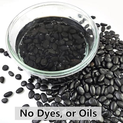 YISZM 5LB Succulent and Cactus Black Pebbles, 3/8 Inch Natural Decorative Polished Stones, River Rocks for Indoor Plants, Vases, Planters and Outdoor Gardening