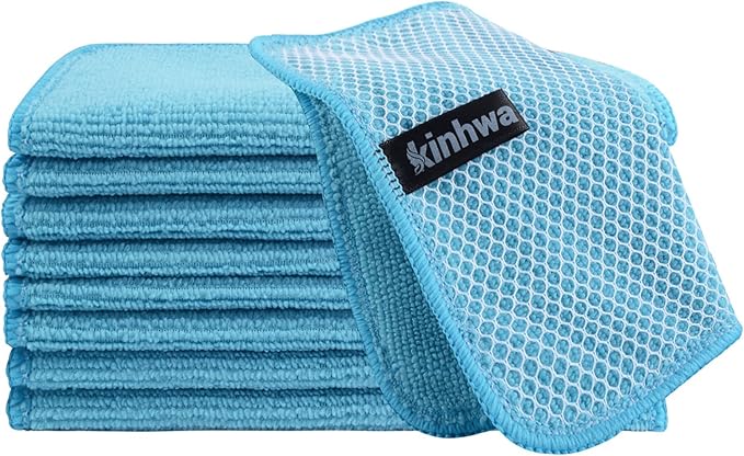 KinHwa Kitchen Washcloths for Dishes Absorbent Microfiber Dish Cloths Quick Dry
