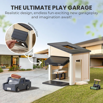 Tiny Land Wooden Dollhouse Garage Set，Wooden Doll House