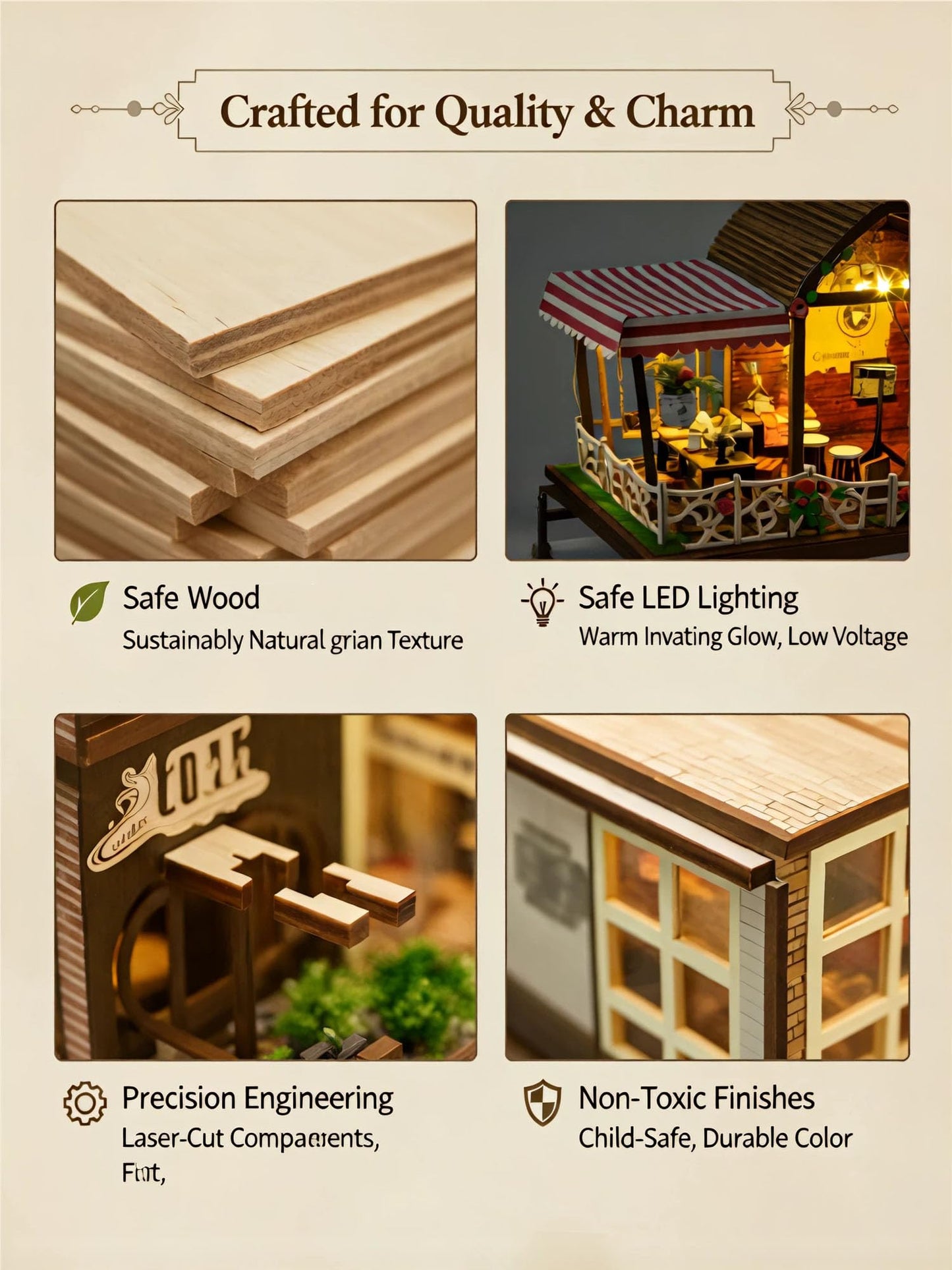 DIY Miniature House Kit:Raya's Time, Parent-Child Craft Fun, Shelf Display with Details (an Afternoon of Quiet time to Yourself)