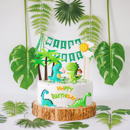 Dinosaur Cake Toppers Cute Dinosaur Happy Birthday Cake Decorations for Boy Girl Baby Shower Birthday Party Dinosaur Scene Theme Cartoon Party Decoration