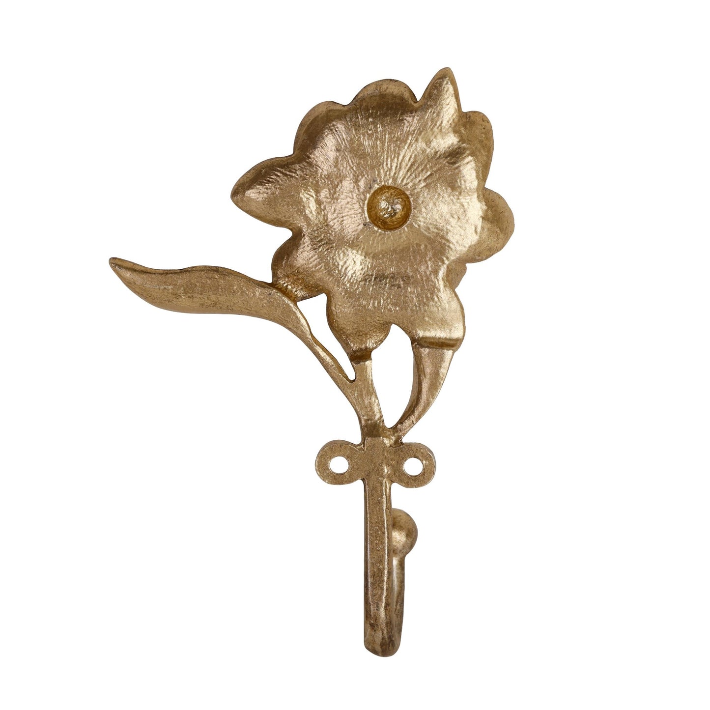 SOFFEE DESIGN 2PCS Golden Flower Metal Hooks, Heavy Duty Coat Hanger for Entryway Bathroom Living Room, Vintage Style Robe Hook