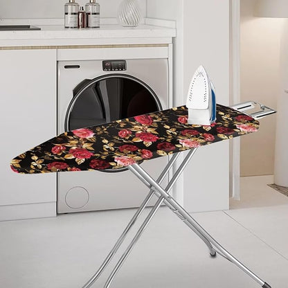 Red Rose Ironing Board Cover Standard Size 15 x 54, Thick Padding