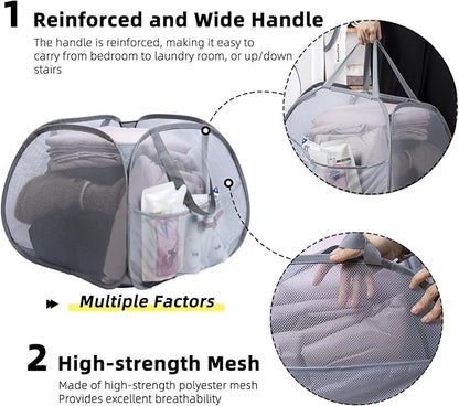 Collapsible Laundry Basket, 90L Foldable Pop-up Laundry Hamper