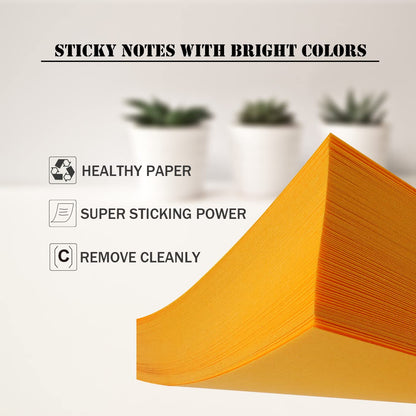 Sticky Notes Bulk, 60 Pads Sticky Notes, 3 X 3 Inch, 100 Sheets/Pad, Assorted Bright Colors Notes Pads Pack,Great Sticking Power