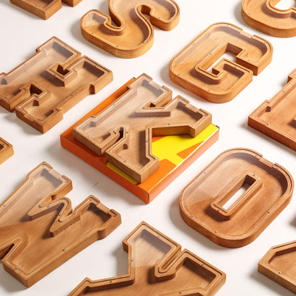 Wooden Letter Piggy Bank for Kids Boys Girls Large 26 Alphabet Money Bank Personalized Custom Name Transparent Saving Coin Bank, Perfect Christmas,Birthday Gift for kids Adults and Home Decoration (J)