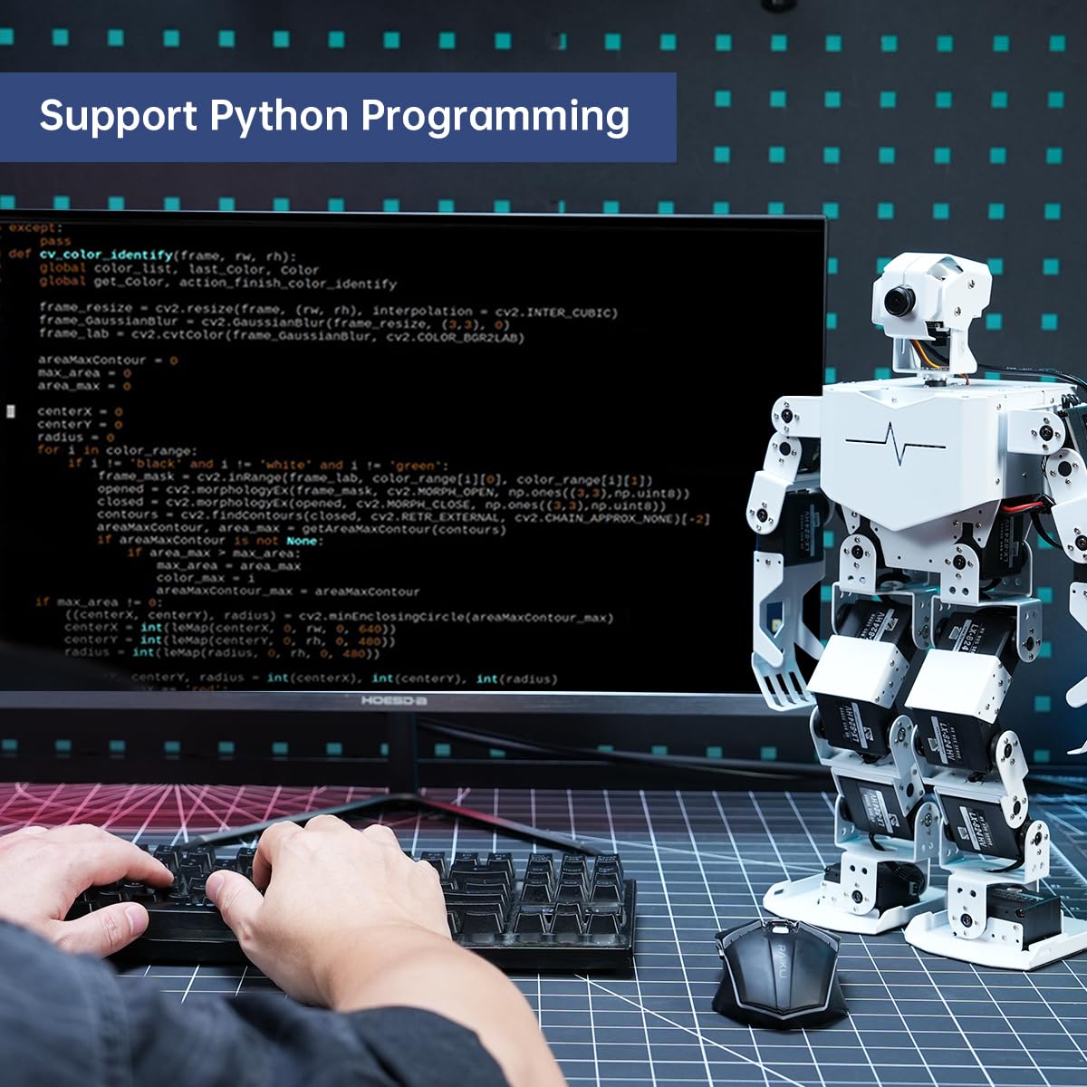 HIWONDER Humanoid Robot with ChatGPT AI Large Model Voice Control AI Vision Scene Understanding Raspberry Pi Robot Kit Python Programming for Teens Adults, TonyPi Standard Kit & RPi 5 4GB