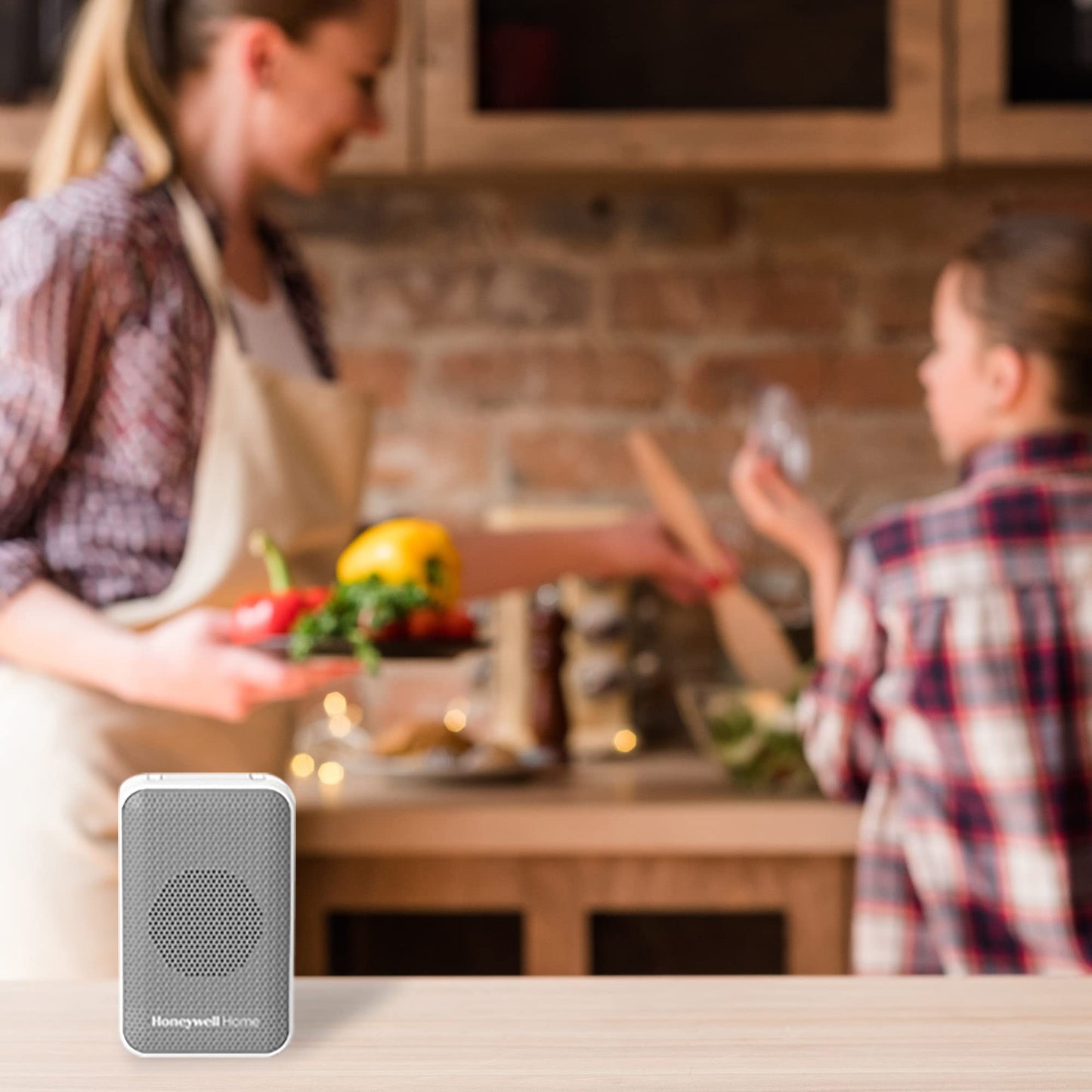 Honeywell Home RDWL313P2000 Doobell Plug-in Wireless Doorbell & Push Button-3 Series, Gray