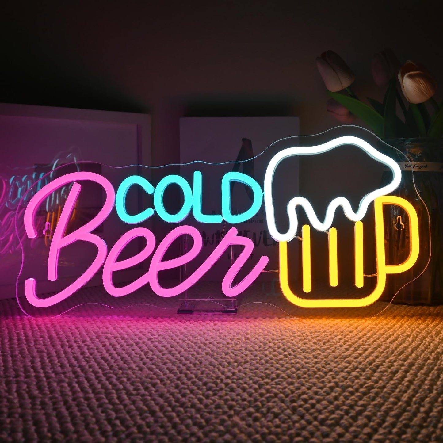 LooKLight Guitar Rock and Roll Neon Sign,Neon Light Sign,Led Neon Light for Wall Decor,Guitar Shape Light Up Sign,USB Neon for Bar Live Music Vocal Recital Concert Man Cave