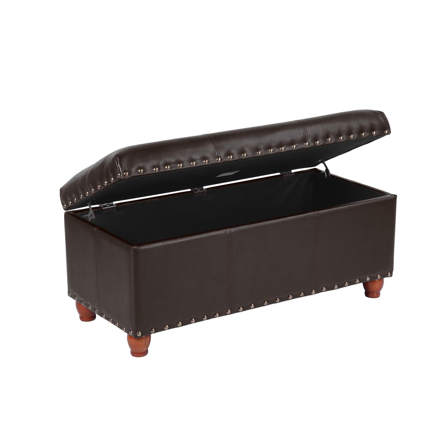 HomePop 40" Faux Leather Storage Cocktail Bench - Espresso