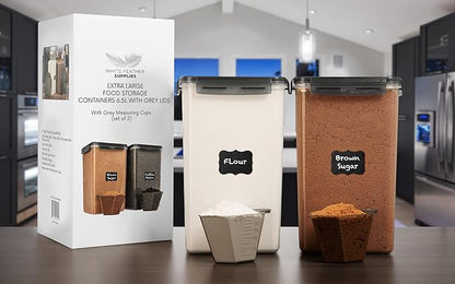 WHITE FEATHER SUPPLIES 2 PC Large Flour Sugar Storage Containers