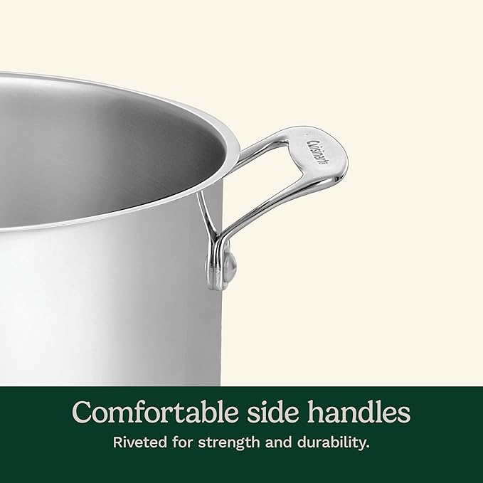 Cuisinart 4-Piece Cookware Set, 12 Quarts, Chef's Classic Stainless Steel Pasta/Steamer, 77-412P1