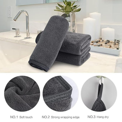 SINLAND Absorbent Coral Velvet Washcloth Ultra Soft Microfiber Face Towels 12 x