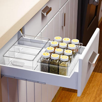 Stackable 2 Pack Snack Organizer for Pantry Shelf,Clear Pantry Organizers and Storage Bins for Fridge,Office,Cupboard,Plastic Pantry Snack Organizer For Breast Milk,Tea Bag,Food Storage Containers