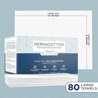 100% Pure Cotton Face Towels – 240 Count Large Disposable Wash Cloths