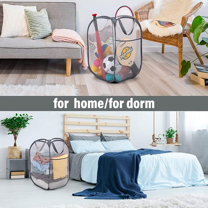 BATTOO 3 Pack Collapsible Laundry Basket Strong Mesh Pop Up Laundry Hamper