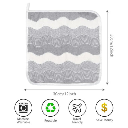 SINLAND Absorbent Coral Velvet Washcloth Ultra Soft Microfiber Face Towels 12 x