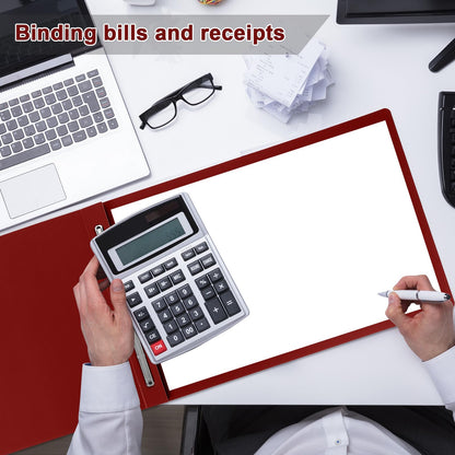 gisgfim 40 Pcs 11'' x 17'' Pressboard Report Cover 3" Capacity Metal Prong Paper Fastener with Compressor Presentation Binder Folder to Neatly Bind Reports Proposals Transcripts Document (Red)