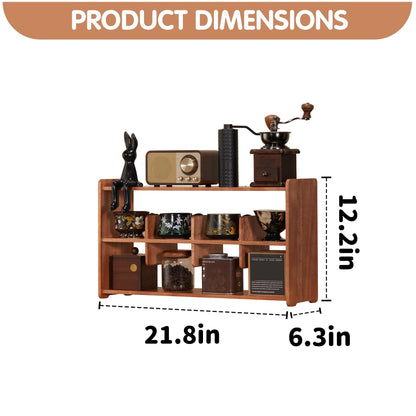 KAOTGOT Coffee Cup Holder for Countertop Walnut Wood Coffee Mugs Holder for Kitchen Mug Display Rack (3-Tier wood A)