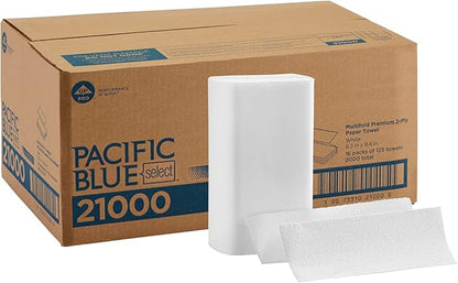 Pacific Blue Select Multifold Premium 2-Ply Paper Towels by GP PRO, 125 Paper