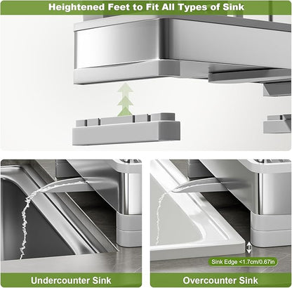 Ewaiira Stainless Steel Sink Caddy, Sponge Holder