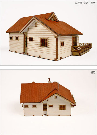 Desktop Wooden Model Kit Garden House B With a Large Loft by Young Modeler