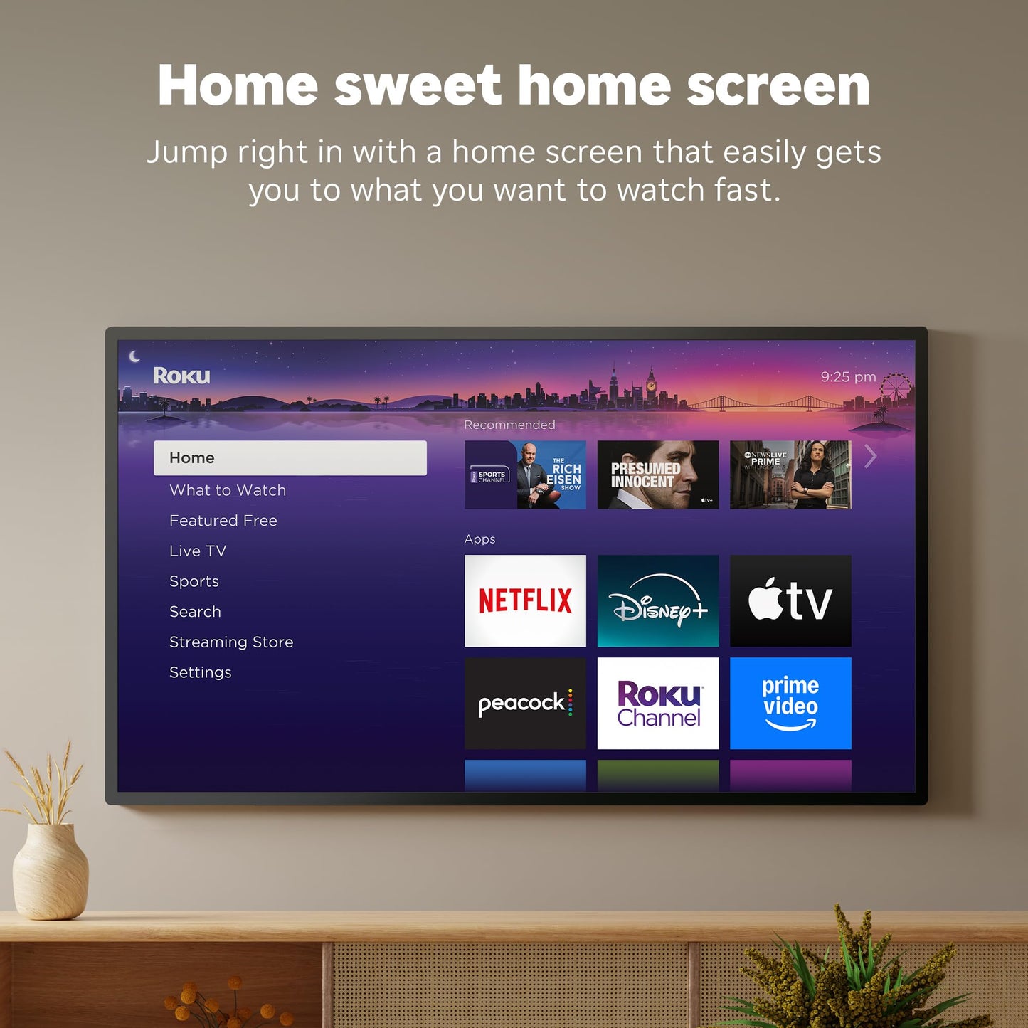 Roku Streaming Stick Plus 2025 - 4K & HDR Roku Streaming Device for TV with Voice Remote - Free & Live TV