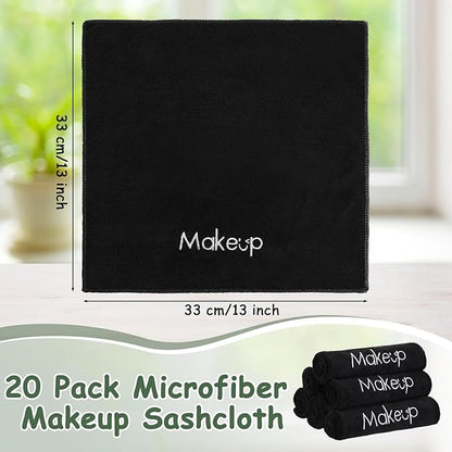 Shimeyao 20 Pack Makeup Towels Black Makeup Washcloths