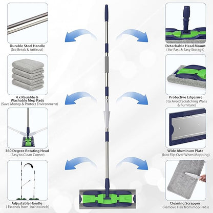 Microfiber Mops for Hardwood Floor Cleaning: MEXERRIS Flat Floor Mop