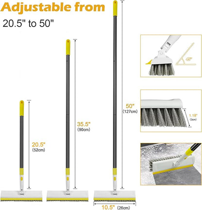 Floor Scrub Brush with 180° Rotating 50" Long Handle
