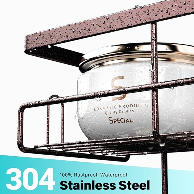 Over the Door Hanging Shower Caddy: Rustproof Hanging Organizer over the Door