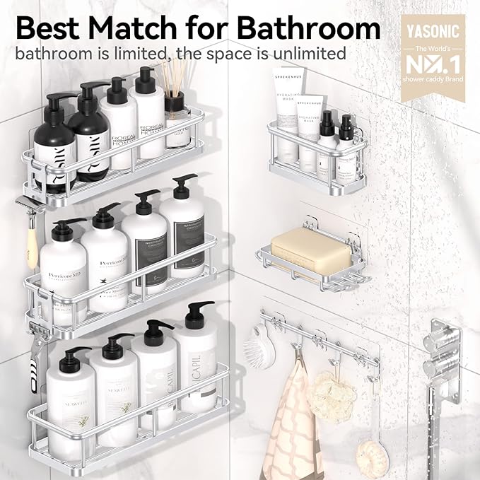 YASONIC Shower Caddy, Large Capacity Bath Organizer