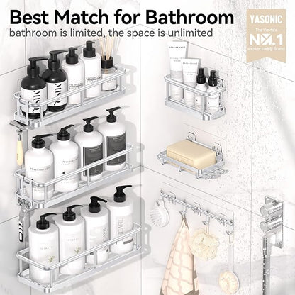 YASONIC Shower Caddy, 6 Pack Large Capacity Bath Organizer