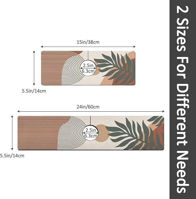 2PCS 15" X 5.5" Kitchen Sink Splash Guard Faucet Mat Boho Super Absorbent Fast