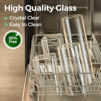ComSaf 1 Qt Glass Storage Containers with Lids, Glass Jars with Lids, Clear Food Storage Jar, Round Canister Set of 6, Pantry Organizers for Cookie Pasta Flour Rice Tea Coffee Bean