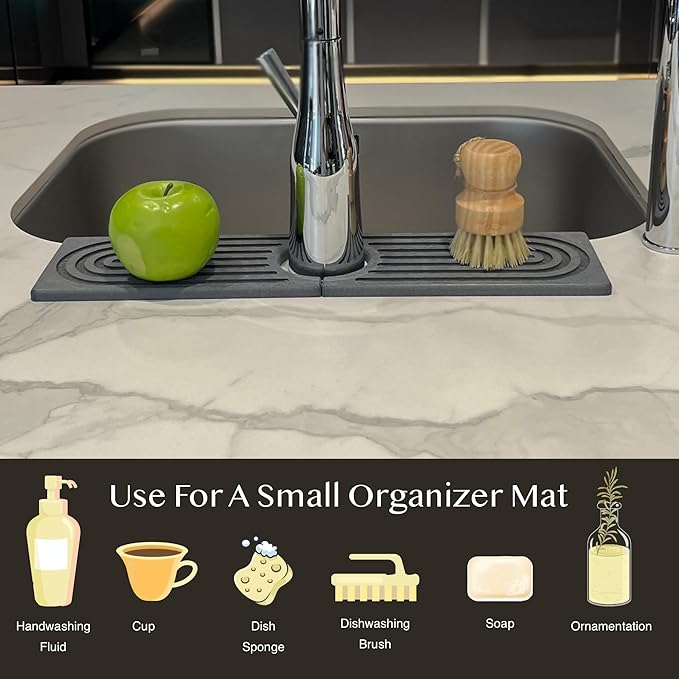 Faucet Mat for Kitchen Sink, Stone Drying Mat for Kitchen Counter, Stone Mat