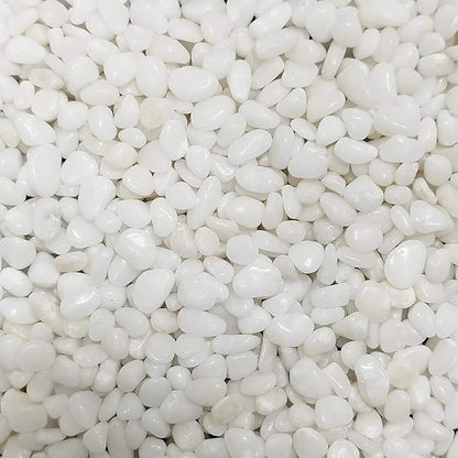 Natural Polished Decorative White Pebbles - 2 LB Small Stones 3/8" Gravel Size,River Rocks Pebbles for Plants, Home DIY Decor,Aquarium Gravel,Vase Fillers,Fairy Garden,Landscaping Outdoor Stones