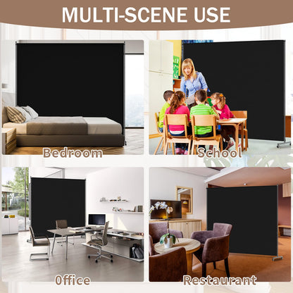VAMFUTRE Single Panel Room Divider/Privacy Screen with Caster Wheels and Brakes - Stylish and Versatile Partition for Home,Office,School and Restauran (Black, 6FT*6FT)